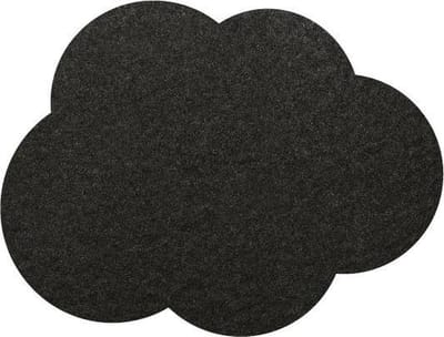 Wolk vilt onderzetters - Zwart - 6 stuks - 10,5 x 8 cm - Tafeldecoratie - Glas onderzetter - Cadeau - Woondecoratie - Tafelbescherming - Onderzetters voor glazen - Keukenbenodigdheden - Woonaccessoires - Tafelaccessoires
