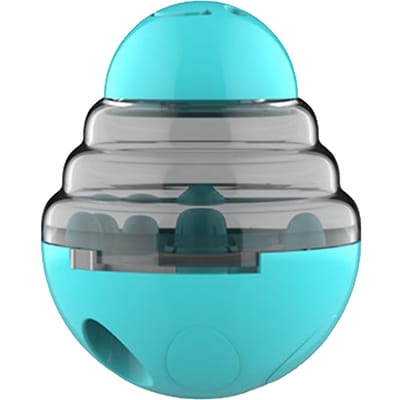 Hondenvoer Dispenser Bal Bijtbestendig Interactief Voorkomt Omkiepen Ontwerp Puzzelspeelgoed Hond Langzaam meer blauwe kleur