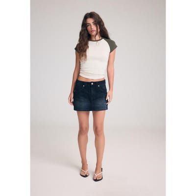 Stradivarius D62 Denim broekrok  PARELGRIJZE DENIM WASSING 34