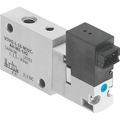Festo 3/2 NC Monostabiel Lucht Magneetventiel M5 200L/Min 2 - 8Bar/2 - 116Psi - 560697