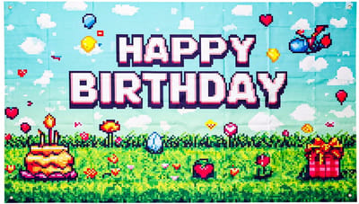Dailygoods - Happy Birthday Achtergrond - Grote Verjaardagsdecoraties in Zandbak Thema