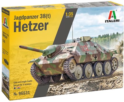 Italeri Modelbouwpakket Militaire voertuigen - 96531 Jagdpanzer 38(t) Hetzer WWII - Duitse Tankjager Plastic - 1:35 - Modelbouw