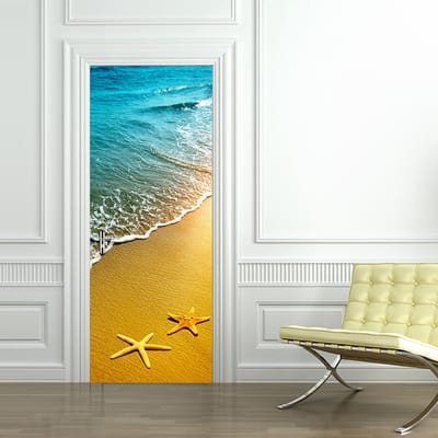 Walplus Deur Decoratie Sticker - Strand