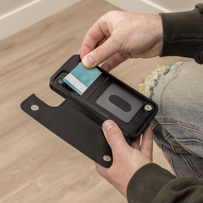 ShieldCase Wallet case geschikt voor Apple iPhone 12 Pro Max - Leren bookcase met ruimte voor meerdere pasjes - Klaphoesje - Te gebruiken als standaard - zwart