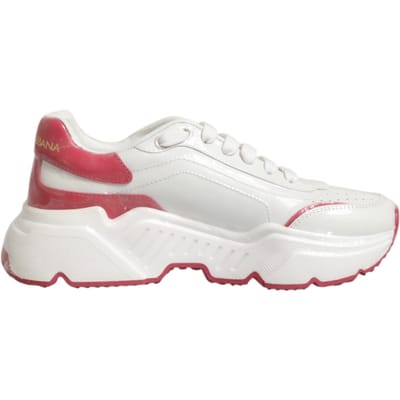 Dolce & Gabbana Witte Roze Daymaster Lage Sneakers Schoenen