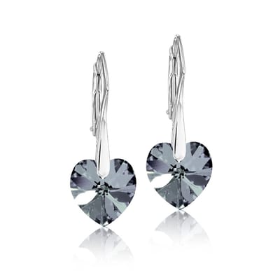 Montebello Oorbellen Lily HZ76 - Swarovski Hart - 925 Zilver Gerhod. - Ø10mm - 25mm