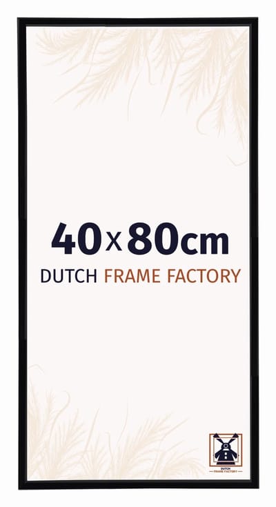 Fotolijst 40x80 cm - Kunststof - Zwart Hoogglans - Angers