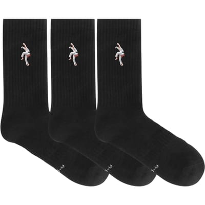 A-DAM  3-pack Crew Socks Socks Karate Deep Black Maat: 36-40 | Slipjes Outlet | Unisex | Zwart