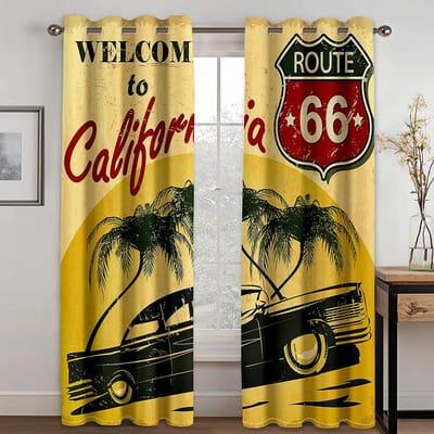 Klassieke Motoren Met Mooie Vrouw Raambekleding Woonkamer Slaapkamer Raambekleding 2 Panelen Set Sexy Dame 100W130H(CM)40x51in&Hook
