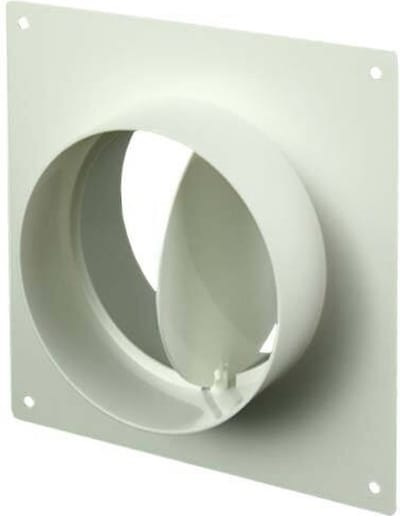 Ronde kunststof muurplaat met terugslagklep diameter: 100mm AFV100