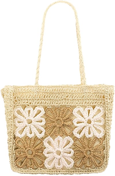 Strandtas Flower Off-White