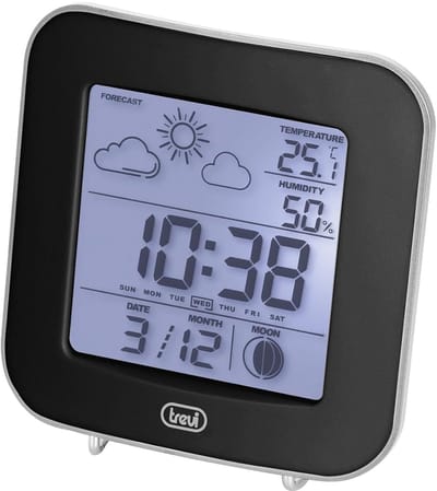 Digitale Weerstation met Buiten Sensor - Weergave Binnen- en Buiten Temperatuur en Vochtigheid - Zwart