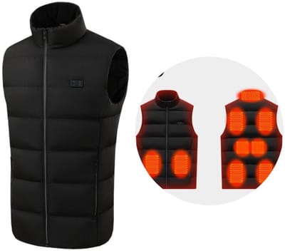 Warmtevest met 9 verwarmingszones Zwart XXL