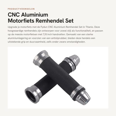 Dailygoods- Frenolever Aluminium - Universele Motorremhendel - Dubbele Schijf - Links/Rechts - 2 cm Binnenhandgreep - 14,5 cm Lengte - Motorcycle Lever