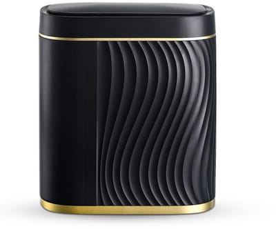 Slimme Sensor Afvalbak 8 L met Deksel voor Keuken en Badkamer, Cosmetische Emmer, 26.5 x 29.5 x 14 cm (Zwart) - Ruimtebesparend, Hygiënisch en Stijlvol Design