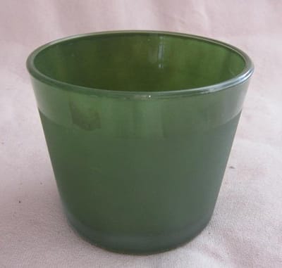 ZoeZo Design - 2 stuks - Dik glas - glas - mat - overpot - bloempot - mosgroen H11 x Ø 12 cm - waxinelichtjeshouder