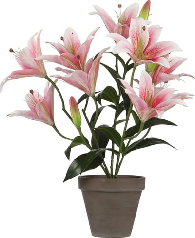 Mica Decorations Tigerlily/tijgerlelie kunstplant - roze - 47 cm - Kunstplanten/nepplanten