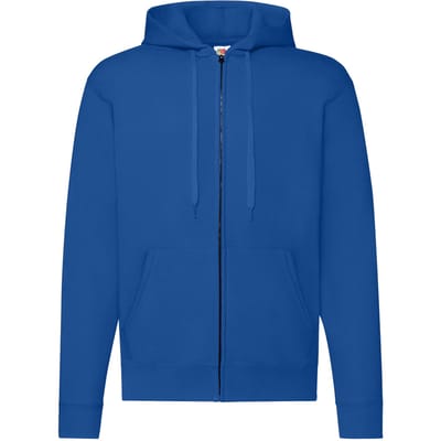 Fruit of the Loom Klassieke herenhoodie met rits (Koningsblauw)