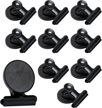 Set van 10 Sterke Zwarte Magnetische Clips 31mm - Ideaal voor Koelkast, Bureau en School