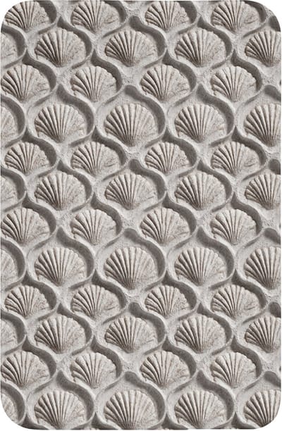 WC mat 40x60 cm - Antislip - Zand - Schelpenvorm - Grijs - Toiletmat - Vloermat - Douchemat - Toilet tapijt - Toiletmatten