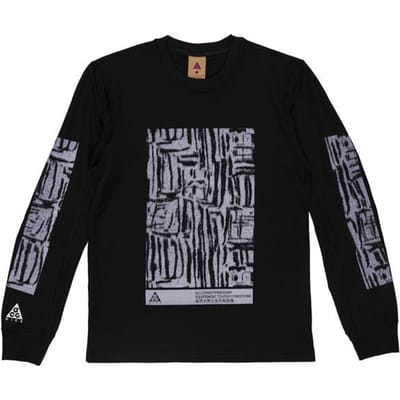 Sweat-shirt à manches longues décontracté à imprimé gaufre Nike ACG Homme Tops Noir BQ7205-010 S black
