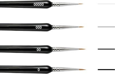 Professionele Penseelset voor Acrylverf - 4 Stuks, Geschikt voor Waterverf, Modelbouw en Detailwerk, Perfect voor Schilderen en Verf met Cijfers