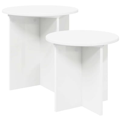 vidaXL - Bijzettafelset - 2 - st - Ø - 45 - x - 45 - cm - Geconstrueerd - hout