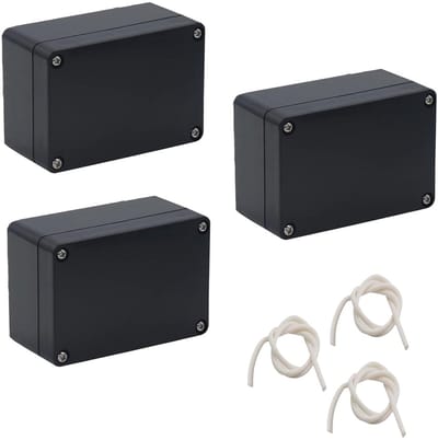 3 Stuks Waterdichte Aansluitdozen Zwart - IP65 Elektra Verdeeldoos 100x68x50 mm