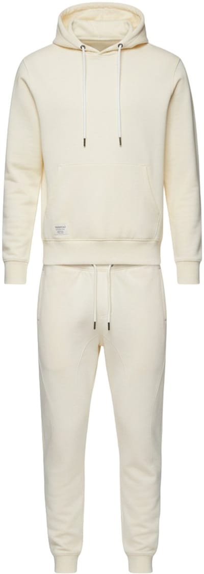 OMBRE Set - Katoen - Lange Mouw - Effen Crème M