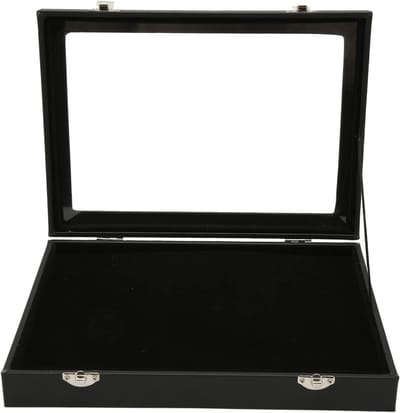 Transparante Glazen Display Case voor Pins en Badgeopslag met Sluiting - Stofdichte Collectiebox voor Broches en Sieraden met Glazen Plaat