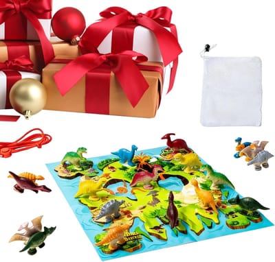 Magnetisch Schaakspel - Dinosaurus Schaakspel - Strategisch Spel - Auto-aligning Mechanisme - 25.5x22.5x1.7cm - Meerkleurig