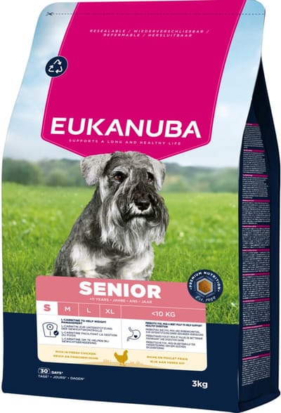 Eukanuba Hondenvoer Droog Life Care Dog Senior Small Kip - 3 x 3 kg - Voordeelverpakking