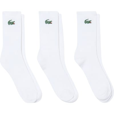 Lacoste sportsokken (3-pack) - unisex sokken met badstof binnenzool - wit