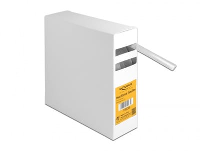Delock Heat shrink tube box, Shrinkage ratio 2:1, 10 m x 9.5 mm transparent