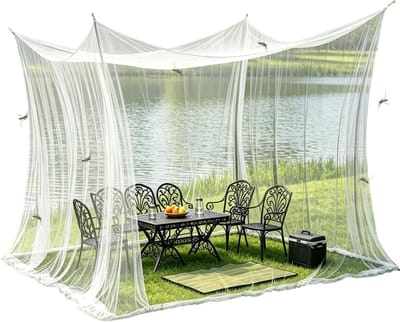 XXL Reis-insectennet 300 x 500 x 250 cm - Insectenbescherming voor Buitengebruik - Geschikt voor Tuin Balkon Patio en Gazebos - Witte Vliegennet voor Indoor en Outdoor Gebruik