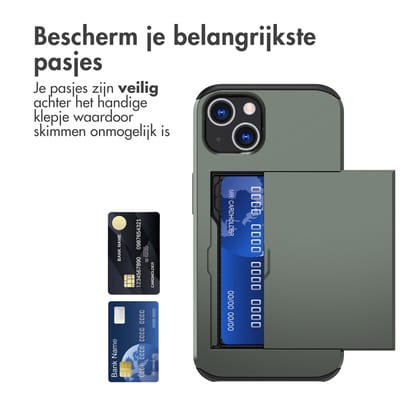 imoshion Hoesje met Pasjeshouder - Geschikt voor Apple iPhone 13 - Donkergroen