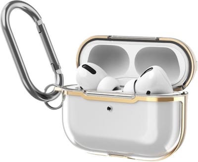 AirPods hoesjes van By Qubix - AirPods Pro / AirPods Pro 2 hoesje - TPU - Split series - Transparant / Goud Airpods Pro Case Hoesje voor Airpods pro