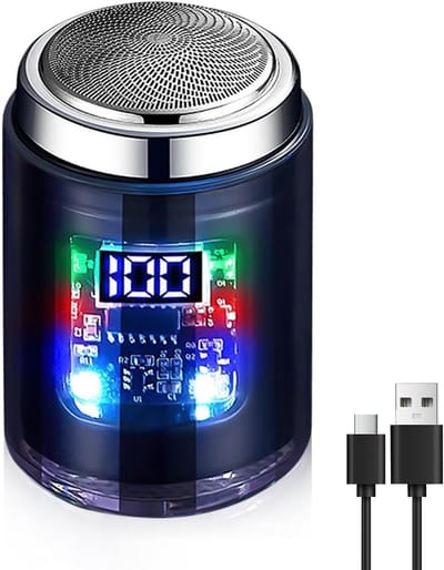 Mini elektrisch scheerapparaat Geschikt voor heren, USB-oplaadbaar elektrisch scheerapparaat met digitaal display, waterdicht, Geschikt voor thuis en op reis
