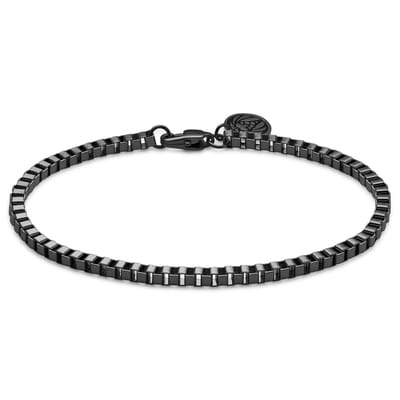 Lucleon - Heren - Roestvrij Staal Schakelarmband - Zwart