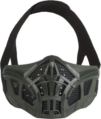 Bovista Airsoft Masker - Paintball - Mask - Tactical Helmet - Helm - Half Face - Groen