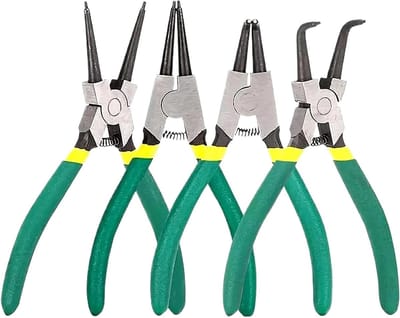 Borgringtangenset - Veerbelaste Tang - Mechanisch Onderhoud - 4-Delige Set - 25x16x3cm - Groen