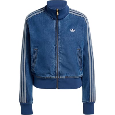 Adidas Originals Adicolor Series Gestreept Rits Sport Lange Mouw Denim Jas Dames tops KD2913 2XS blue