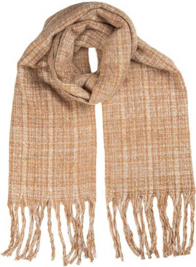 Clayre & Eef Wintersjaal Dames 50x210 cm Bruin Textiel