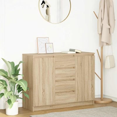 vidaXL - Dressoir - met - lades - 100,5x35x76cm - spaanplaat - sonoma - eikenkleurig