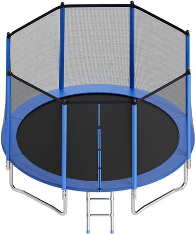 12FT trampoline voor buiten met veiligheidsnet, ASTM-gecertificeerd, duurzaam ontwerp, maximaal gewicht 180 kg, roestbestendige trampoline voor kinderen en volwassenen