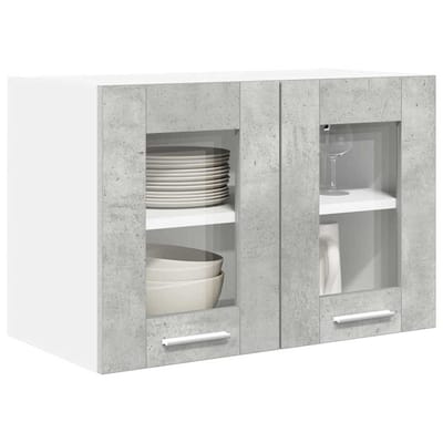 vidaXL Hangkast 2 pcs Beton Grijs 60 x 31 x 40 cm Bewerkt hout