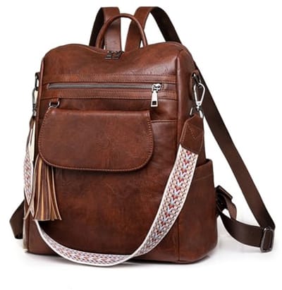 SUCIKORIO Leather Backpack Women Small 2 in 1 Backpack Handbag Elegant Waterproof City Backpack Mini Backpacks for Women Modern Travel Backpack Backpack Handbags for Travel, Work, School