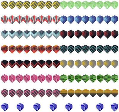 Dailygoods- Dart Flights 120 Stuks - Vervangende Vleugels - Geschikt voor Stalen en Zachte Pijlen - Duurzaam PET Materiaal - Herbruikbaar - Moderne Ontwerpen - Dartvleugels