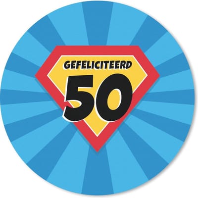 Muismat rond 20x20 cm - Mousepad Jubileum cadeau - 50 jaar versiering - Cape - Ronde muismatten