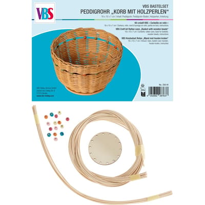 VBS Knutselset Rotan "Mand met houten kralen"